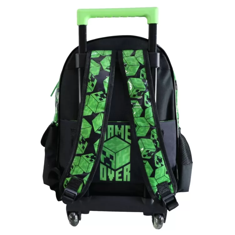 Mochila Escolar Cresko 2026 Minecraft 16" con Carro Art.MI191